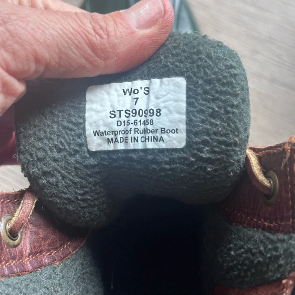 Sperry Top-Sider Waterproof Duck Boots Women’s 7 Brown Green‎ Lace Up